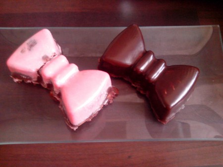 Noeud pap' croquant , mousse chocolat au lait